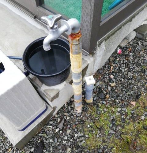春のトラブル！外の不凍水栓からの水漏れ　北広島市高台町　2022年4月7日
